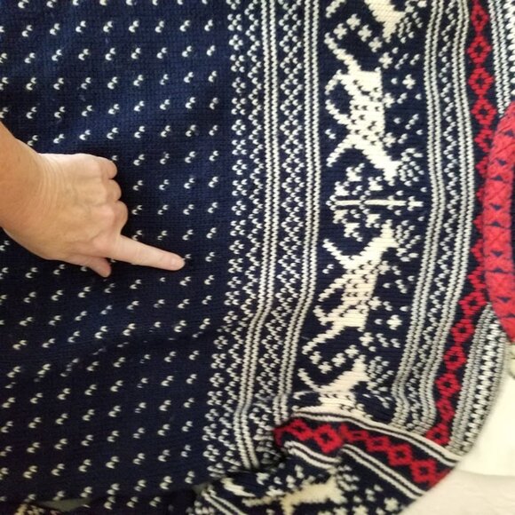 Dale Norway Blue Fair Isle Reindeer Chunky Wool Cardigan Sweater sz S 40 Unisex - Picture 13 of 15